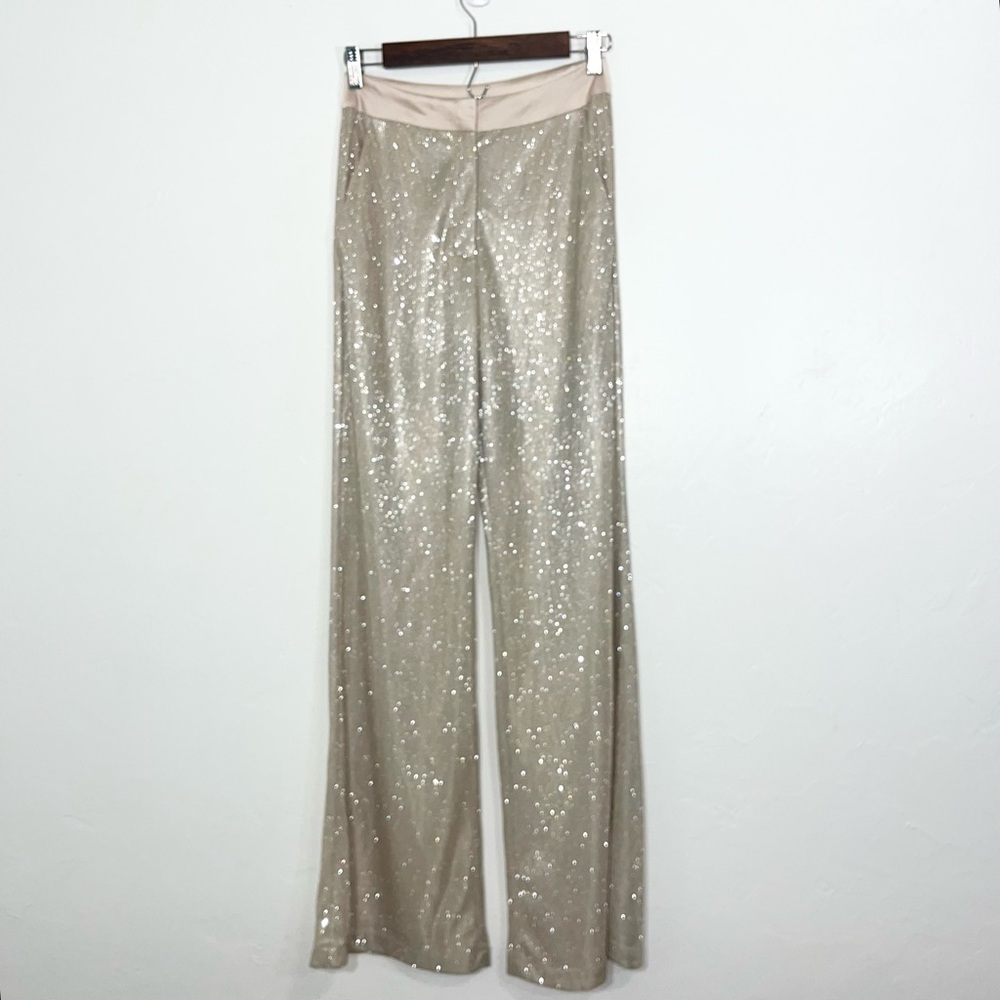 SHOWPO Sparkly Gold Wide Leg Dress Pants Festival Concert Disco